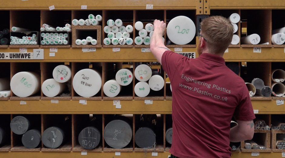 Plastim products being stacked