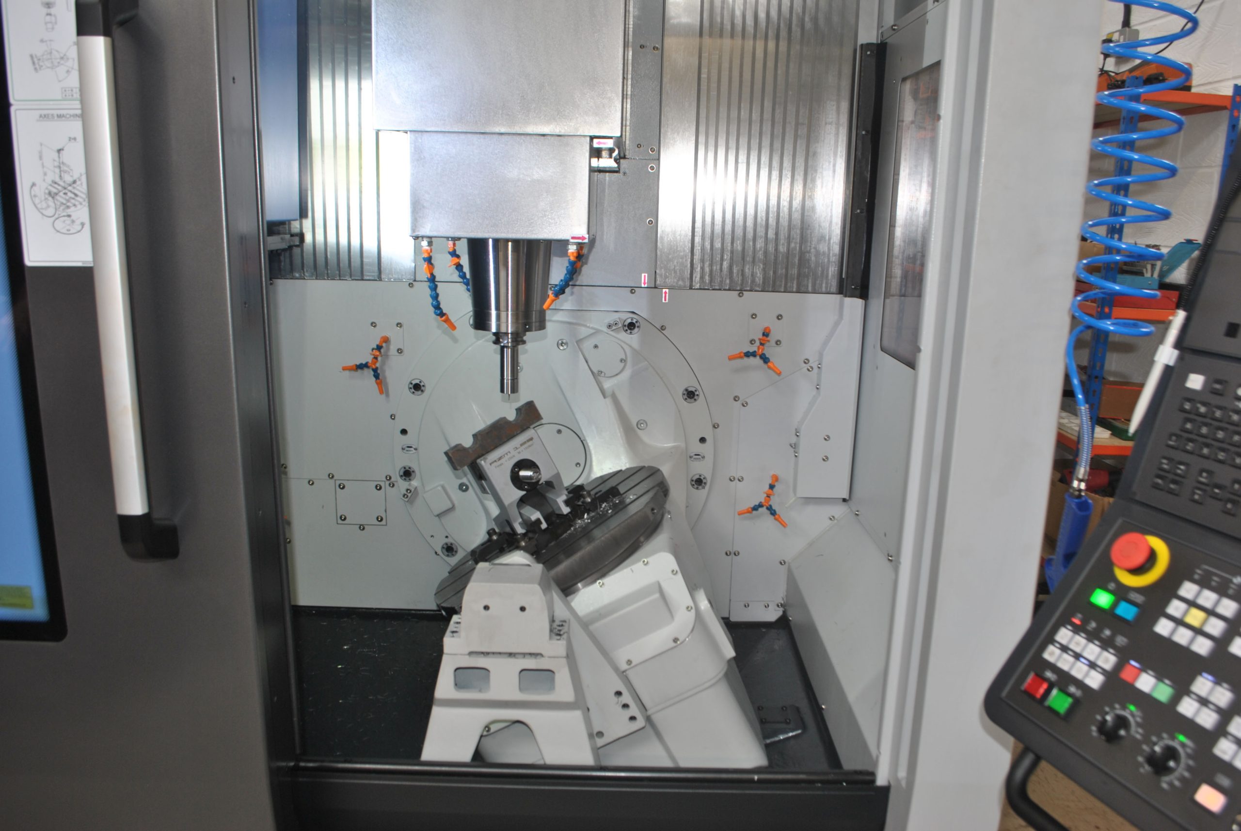 Interior and controls of DVF 5000 Vertical 5-Axis CNC Machining Centre