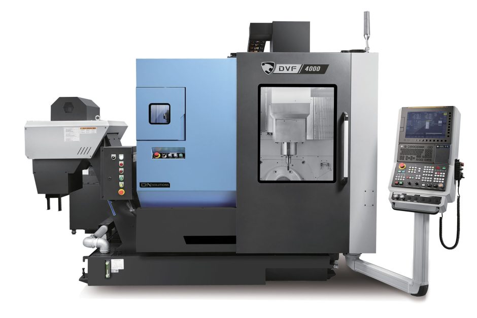 Front view of DN Solutions DVF 4000 5 axis machining centre
