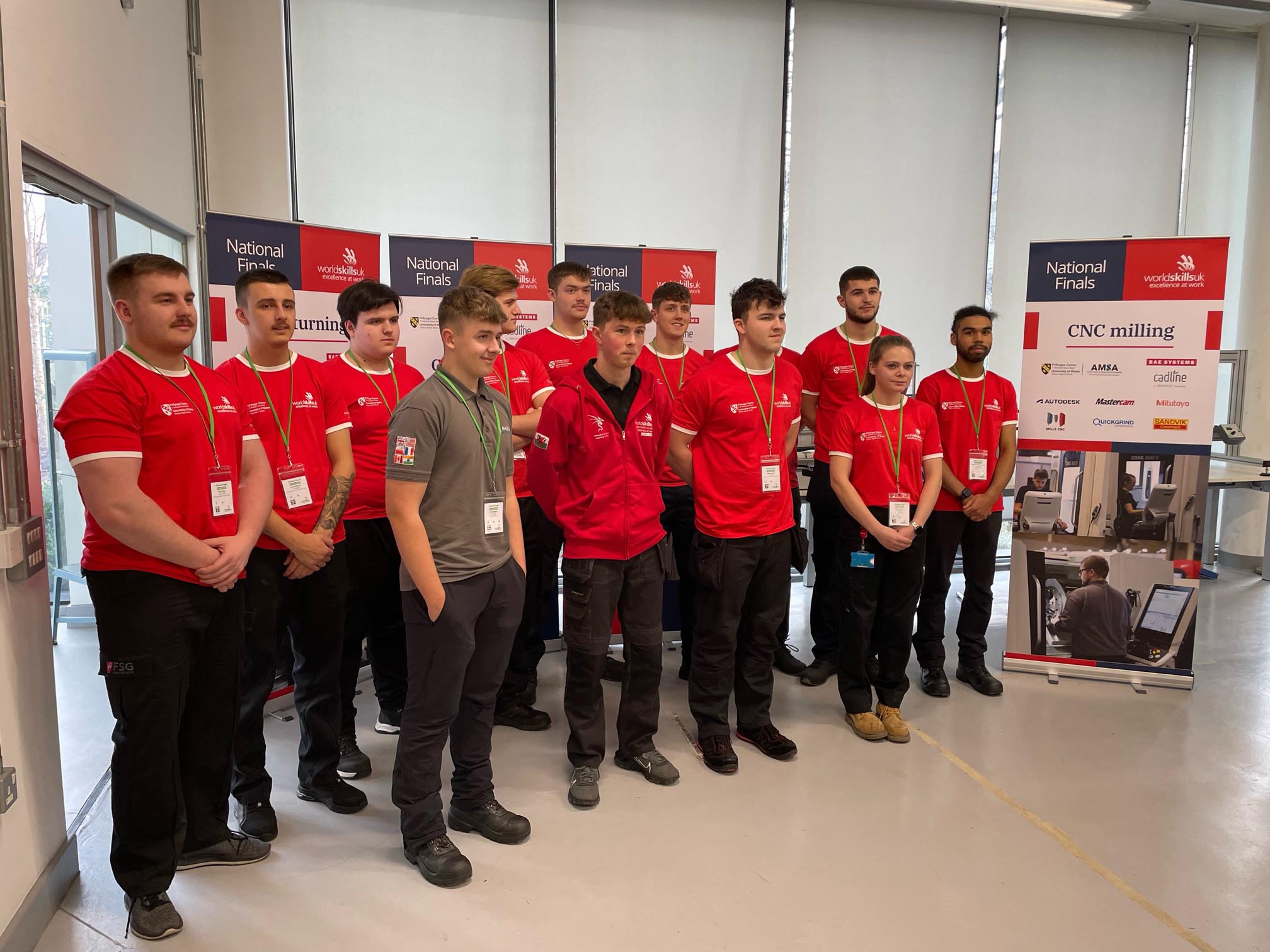 Finalists in the World Skills CNC competition at Tameside College