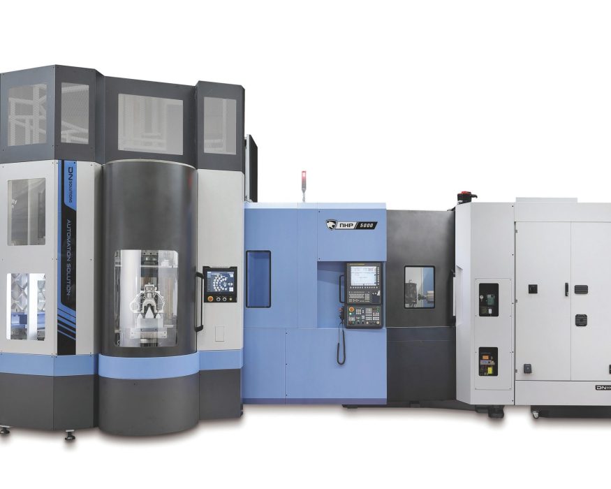 NHP 5000 horizontal machining centre integrated with an automated pallet changer