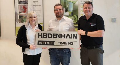 Mills CNC Training Academy Manager Karen Earley and Trainer Darren Clarke receive Heidenhain Training Partner accreditation for Mills CNC