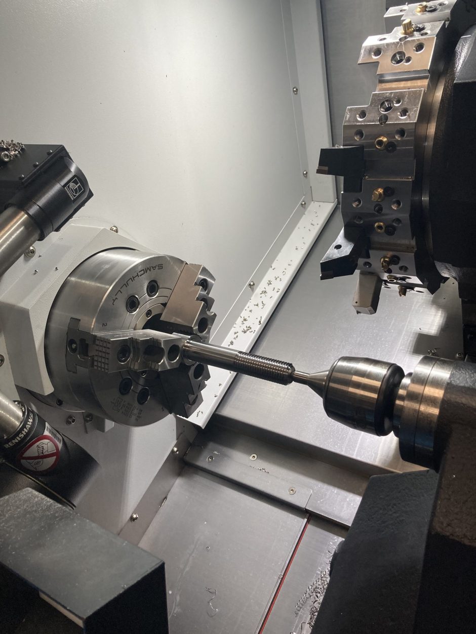 Interior of a DN Solutions’ Lynx 2100LB lathe