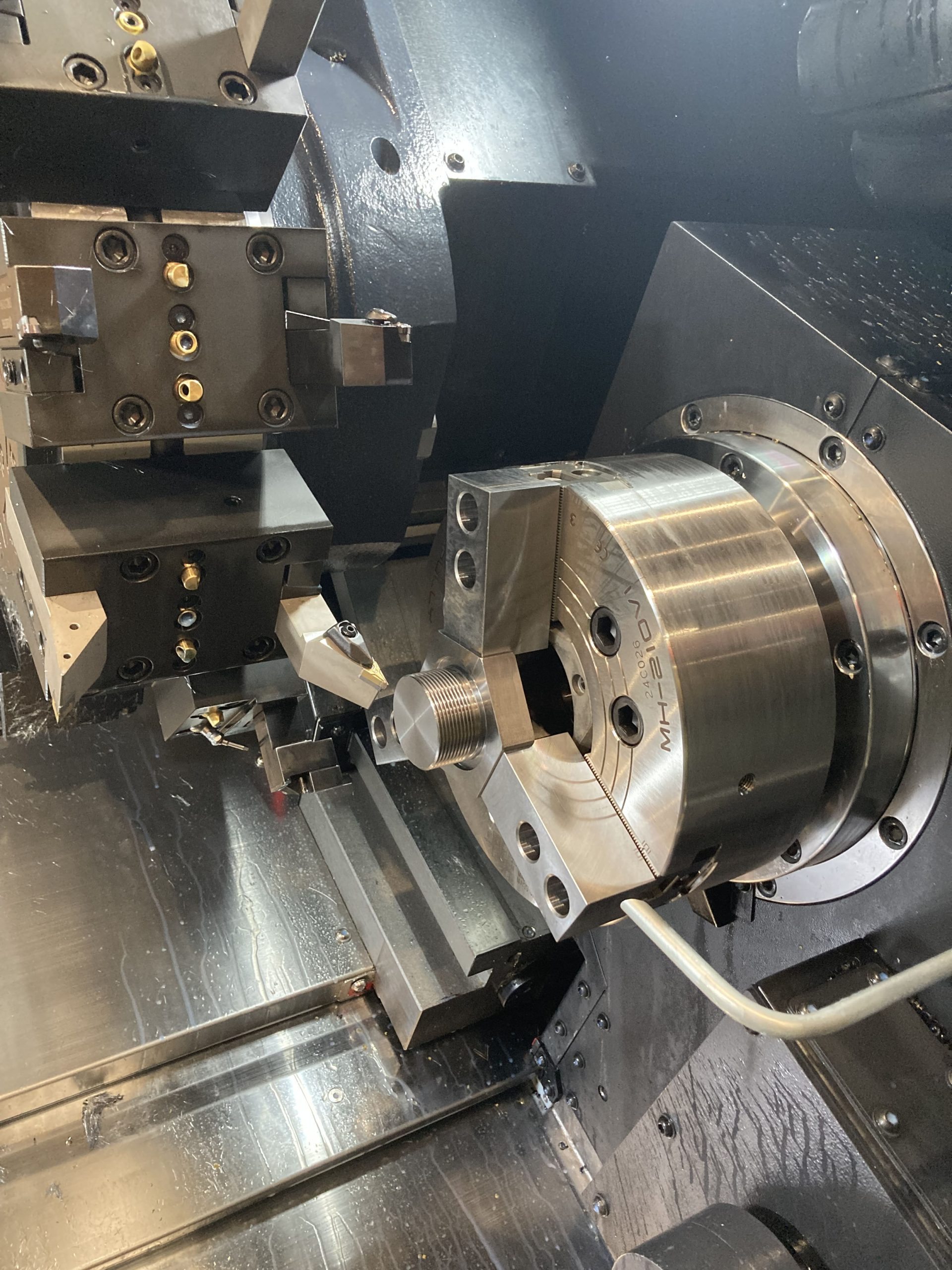 Interior of a DN Solutions Puma 3100LSY Horizontal Single Turret Lathe